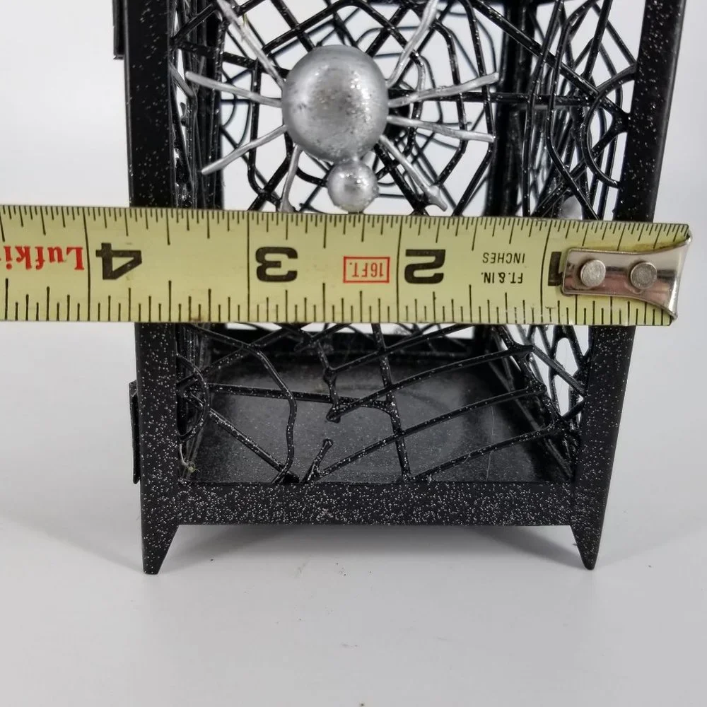 Spider Web Lantern Candle Holder Black Metal Halloween Home Decor Gothic 8